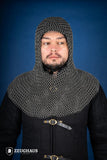 Chainmail Hood Roundring 9mm Steel Oiled