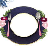 JASMINE PURPLE ORANGE ROUND FAUX LEATHER PLACEMAT