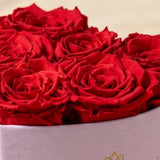 Baby Heart Light Pink Box | Red Roses