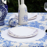 LILY WHITE ROUND FABRIC PLACEMAT & NAPKIN SET (Set Of 4)