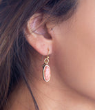 Lucent Orange Sponge Coral Golden Drop Earrings