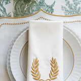 LUNA IVORY GOLD TRIM PLACEMAT & NAPKIN SET