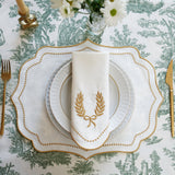 LUNA IVORY GOLD TRIM PLACEMAT & NAPKIN SET