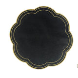 NURTURE BLACK GOLD SCALLOPED FAUX LEATHER PLACEMAT (Set Of 4)