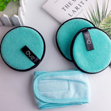ZAQ Reusable Makeup Remover Pads 4pack with Spa facial Headband