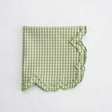 MAGNOLIA GREEN GINGHAM SCALLOPED PLACEMAT & NAPKIN SET