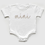 Embroidered Mama and Mini Matching Shirt Set in Neutral Beige