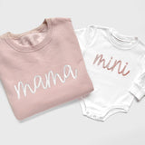 Mama & Mini Matching Sweatshirt Set | Mother Daughter Embroidered Outfit
