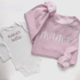 Mama & Mini Matching Sweatshirt Set | Mother Daughter Embroidered Outfit