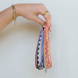 Royal Blue & White Minimalist Cord Necklace in Gold