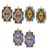 Mayan Pyramid Beaded Earrings