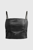 Mely Fashion Leather Crop Top