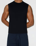 Mid Weight Cropped Sleeveless Black