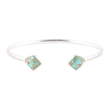 Mirror Image Blue Turquoise and Sterling Silver Cuff Bracelet