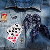 Navy Bandana Earrings