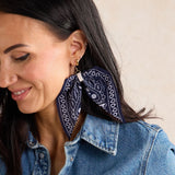 Navy Bandana Earrings