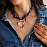 Navy Bandana Charm Necklace