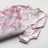 Custom Neckline Embroidered Matching Tie Dye Sweatshirts