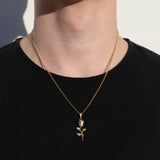 Rose Pendant Silver Rope Set