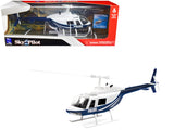 Bell 206 Helicopter Dark Blue and White Police Sky Pilot Series 1/34 Diecast Model by New Ray