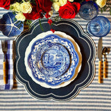 NURTURE BLUE FAUX LEATHER SCALLOPED PLACEMAT