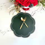 NURTURE GREEN SCALLOPED FAUX LEATHER PLACEMAT