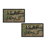Army International Security Assistance Force ISAF w/ Black Border OCP Patch with Hook Fastener (pair)