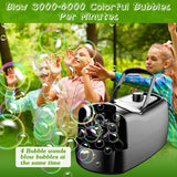 Portable Bubble Blowing Machine with 2 Speeds Handle 3000-4000 Bubbles Per Minute Plug-In Battery Powered