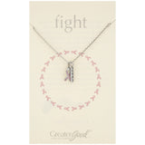 Pink Ribbon Cure Pewter Necklace