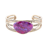 Purple Turquoise Golden Roped Cuff Bracelet