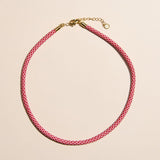 Red & White Minimalist Cord Necklace