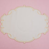 CELESTIA BEIGE OVAL FAUX LEATHER PLACEMAT & COASTER SET