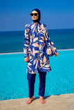 Navy Blue Full Coverage Modest Swimwear Set for Women R2508