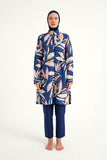 Navy Blue Full Coverage Modest Swimwear Set for Women R2508