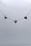 Three Hearts Silver Necklace Paperclip