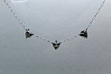 Three Hearts Silver Necklace Paperclip