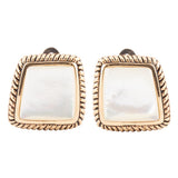 Roped Mother of Pearl Golden Clip Earrings
