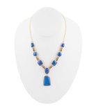 Royal Blue Lapis Golden Pendant Necklace