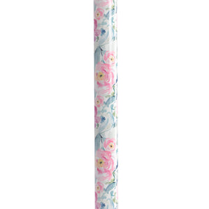 Adjustable Height Offset Handle Cane With Gel Hand Grip, Floral
