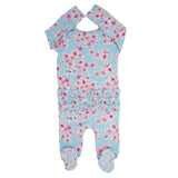 Pretty Pink Floral Ruffle Footie