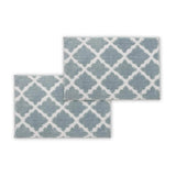 Bibb Home 1-2 Pack Trellis Micro Shag Bath Rugs 20"x 32"