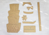 3D Christmas Present Stack Unfinished MDF Kit
