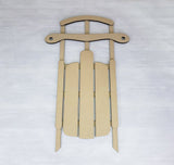 3D Antique Christmas Sled Door Hanger Unfinished