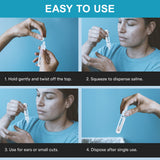 Shusher Care Saline Ampoules – Sterile Single-Use Saline Solution for Nasal, Wound & Piercing Care - 20 Count