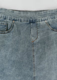 Sandra Classic Wash Midi Denim Skirt