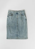 Sandra Classic Wash Midi Denim Skirt