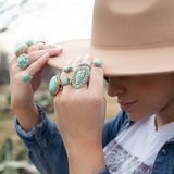 Sedona Blue Turquoise and Sterling Silver Statement Ring