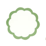SERENITY WHITE & GREEN SCALLOPED FAUX LEATHER PLACEMAT