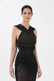 Luxe Ribbed Cross-Front Top in Black