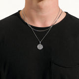 Compass Necklace Silver Set